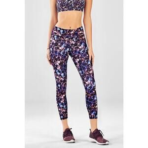 Fabletics Mid-Rise Printed Pureluxe Floral Capri Medium Viola